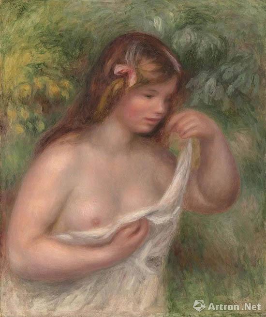 彼埃・奥古斯特・雷诺阿(1841 -1919) 《整理衬衣的少妇 (裸女：露易丝・本格尔)》.jpg