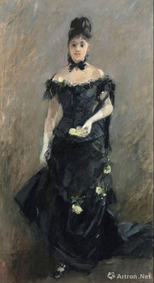 贝尔特・莫里索 (1841-1895) 《黑衣女人》或《剧院前》 油彩画布.jpg